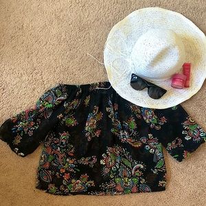Tobi Off-the-shoulder Sheer Floral Blouse!